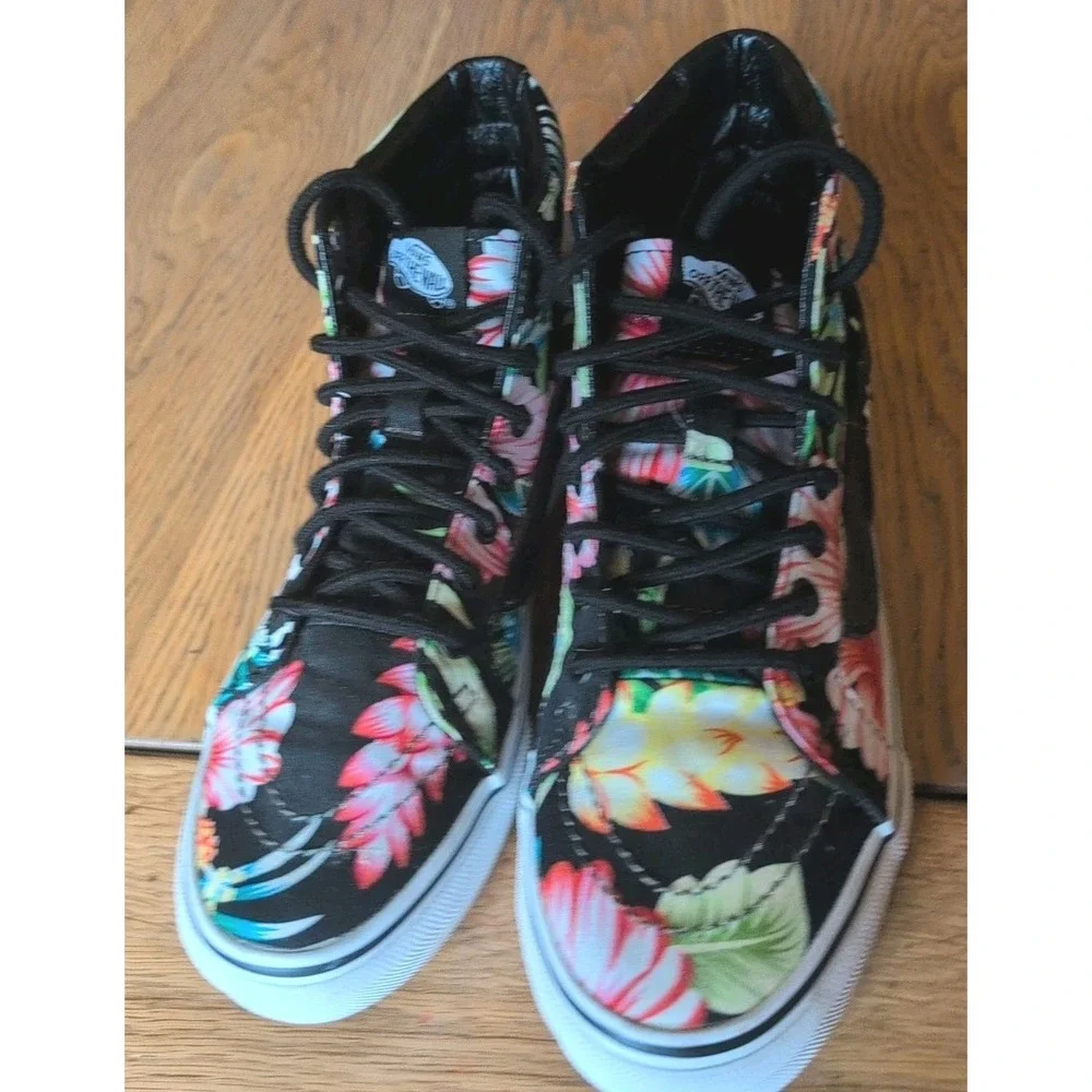 Vans High top Hawaiian Shirt Print Men's US 4.5 M, Women's US 6‎ M EUC